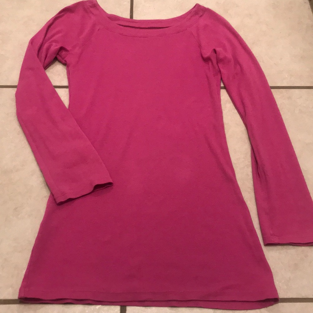 Long Sleeve Express Sexy Basic Tee Pink